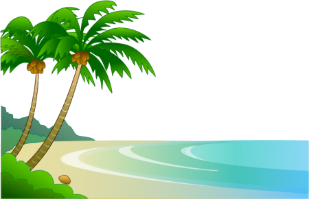 椰子とビーチ