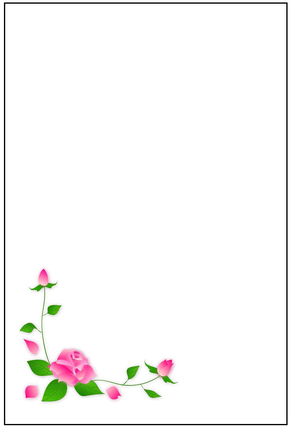 バラ　葉書縦書き