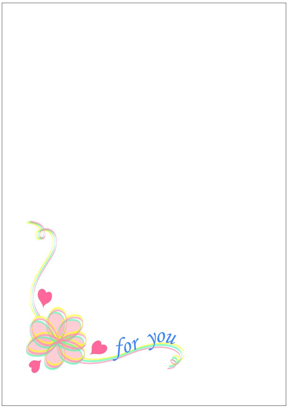 ハートとリボン　Ｂ５縦書き